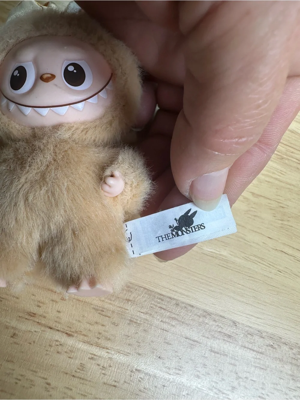 Labubu Plush Beige Furry the Monsters letter S Keychain by POP MART